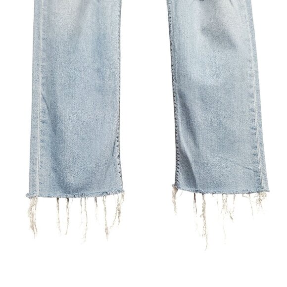 Hudson Womens 32 Jeans Riley Crop Relaxed Straight Distressed Denim Button Fly - Picture 4 of 13